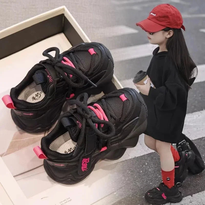 2024 Autumn New Children Sneakers for Girls Fashion Korean Style Soft Comfortable Casual Versatile Keep Warm Cotton Chic Shoes